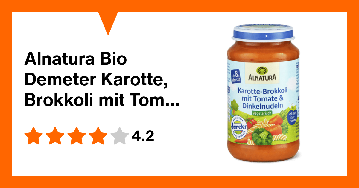Alnatura Bio Demeter Karotte, Brokkoli mit Tomate & Dinkelnudeln Brei ab 8.  Monat | Migros Migipedia
