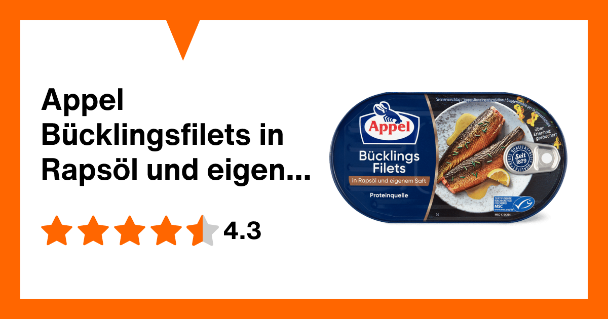 Appel Bücklingsfilets in Rapsöl und eigenem Saft, Proteinquelle ...