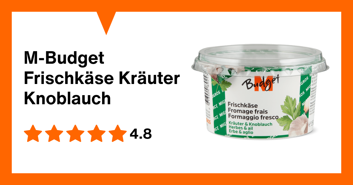 M-Budget Frischkäse Kräuter Knoblauch | Migros Migipedia