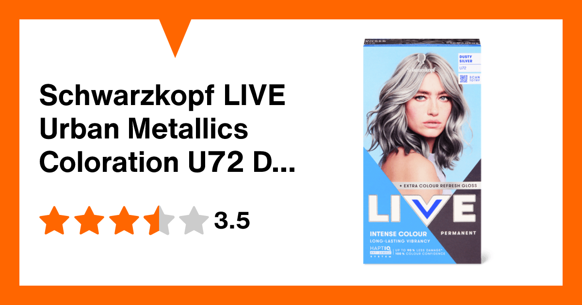 Schwarzkopf LIVE Urban Metallics Coloration U72 Dusty Silver, permanent ...