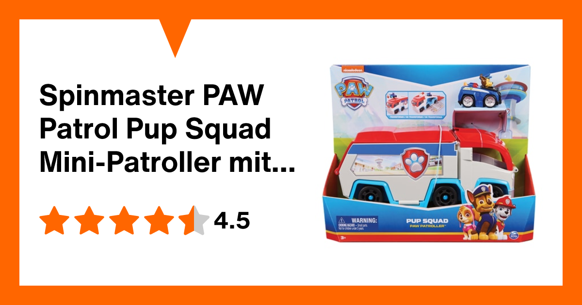 Spinmaster PAW Patrol Pup Squad Mini-Patroller mit Chase Fahrzeug ...