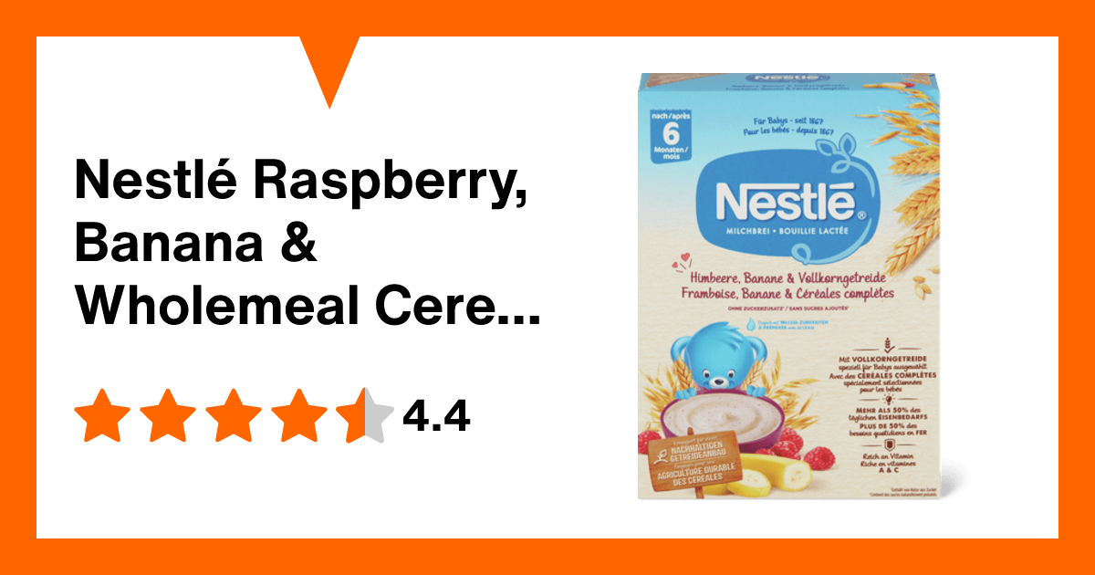 Nestlé Raspberry, Banana & Wholemeal Cereal Milk Porridge From 6 Months ...