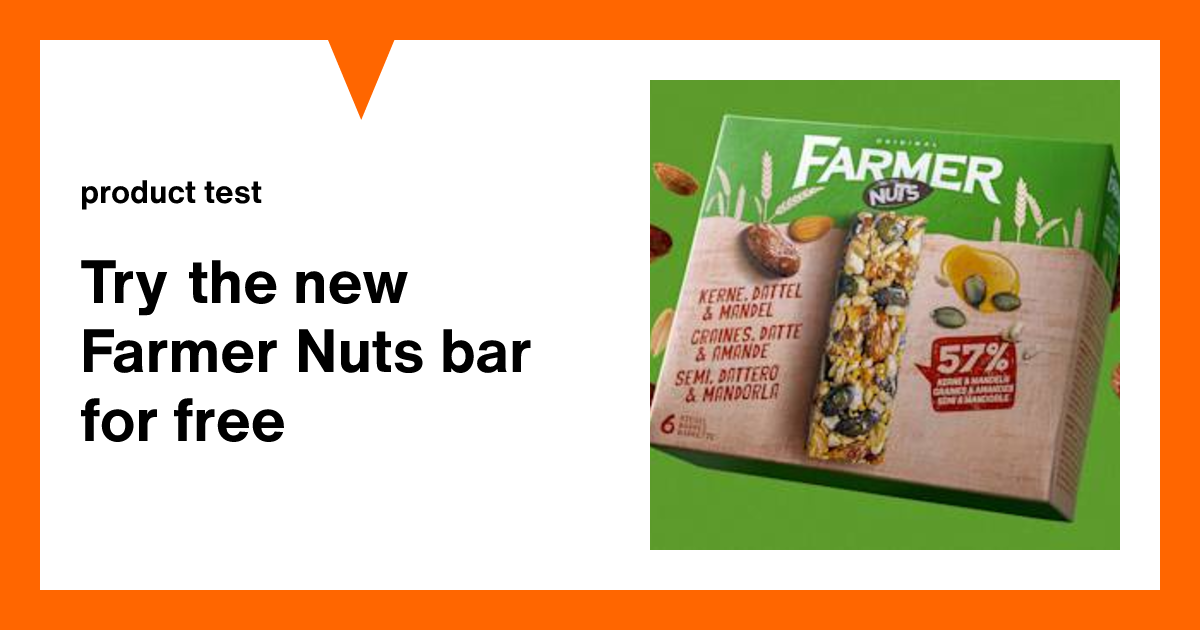 Try the new Farmer Nuts bar for free | Product testers wanted | Migros ...